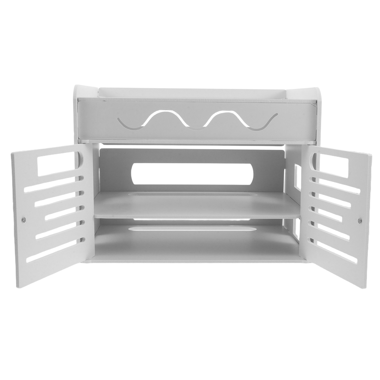Food Storage Rack - 3-Layer Router Storage Box White No