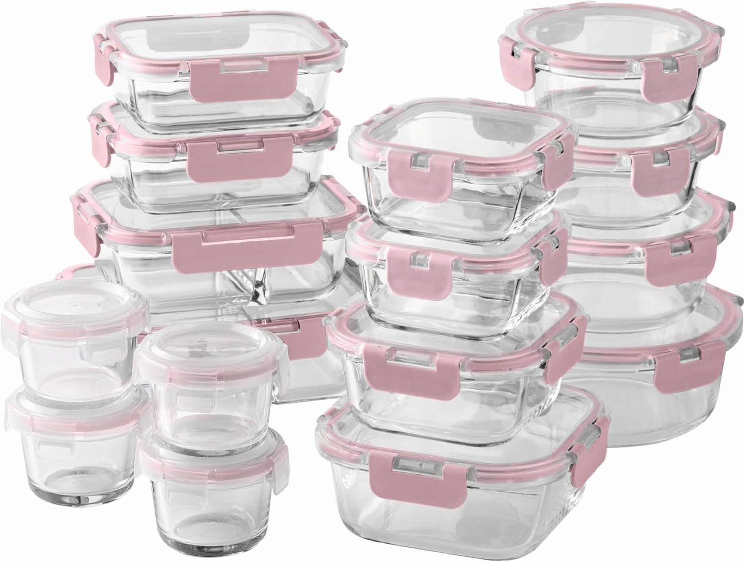Food Storage Meal Prep - 32-Pc Borosilicate Glass Food Container Set