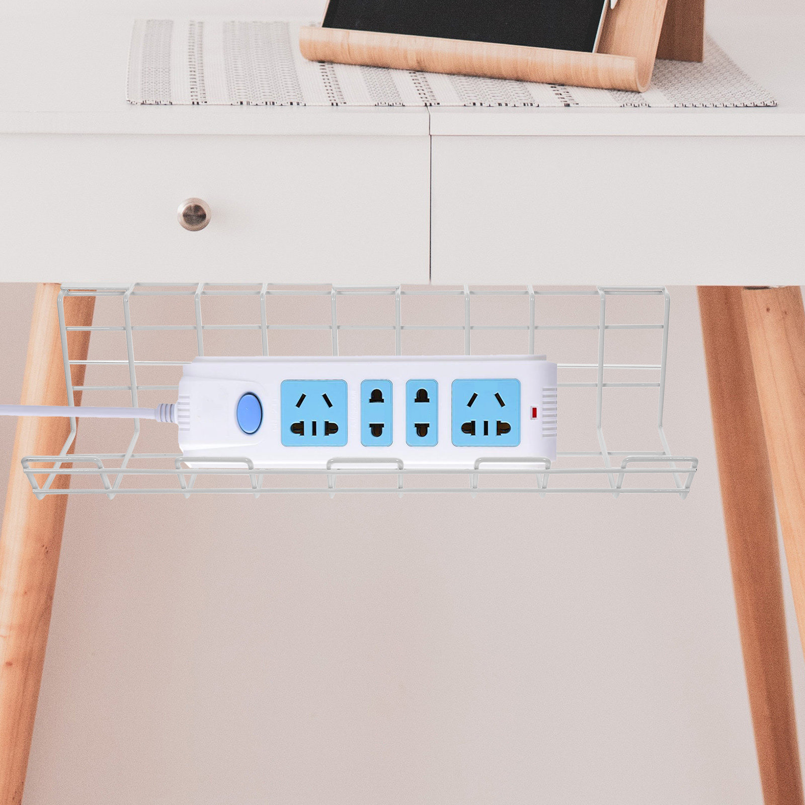 Food Storage Rack - 2Pcs Cable Organizers Under Desk Large