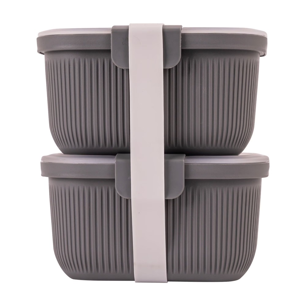 Food Storage Lunch Box - Rectangle Grey Bento Box Snack Container