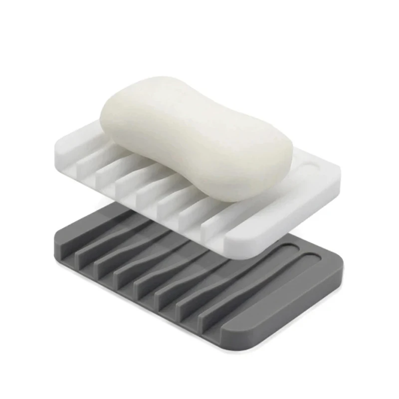 Food Storage Rack - 1 Pcs Self-Draining Soap Dish, Silicone