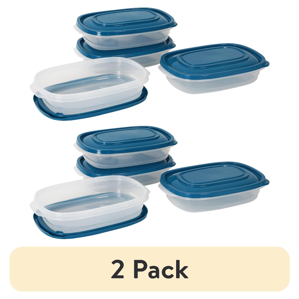 4-Pack Rectangle Plastic Food  - Food Storage Lunch Box 评论和价格