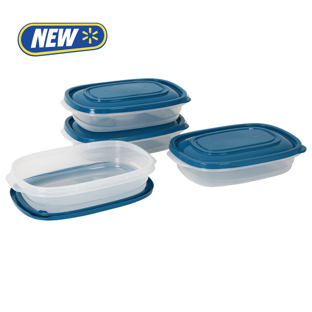 4-Pack Rectangle Plastic Food  - Food Storage Lunch Box 评论和价格