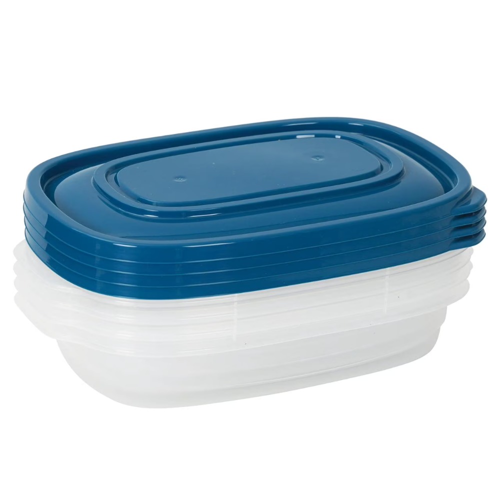 4-Pack Rectangle Plastic Food  - Food Storage Lunch Box 评论和价格