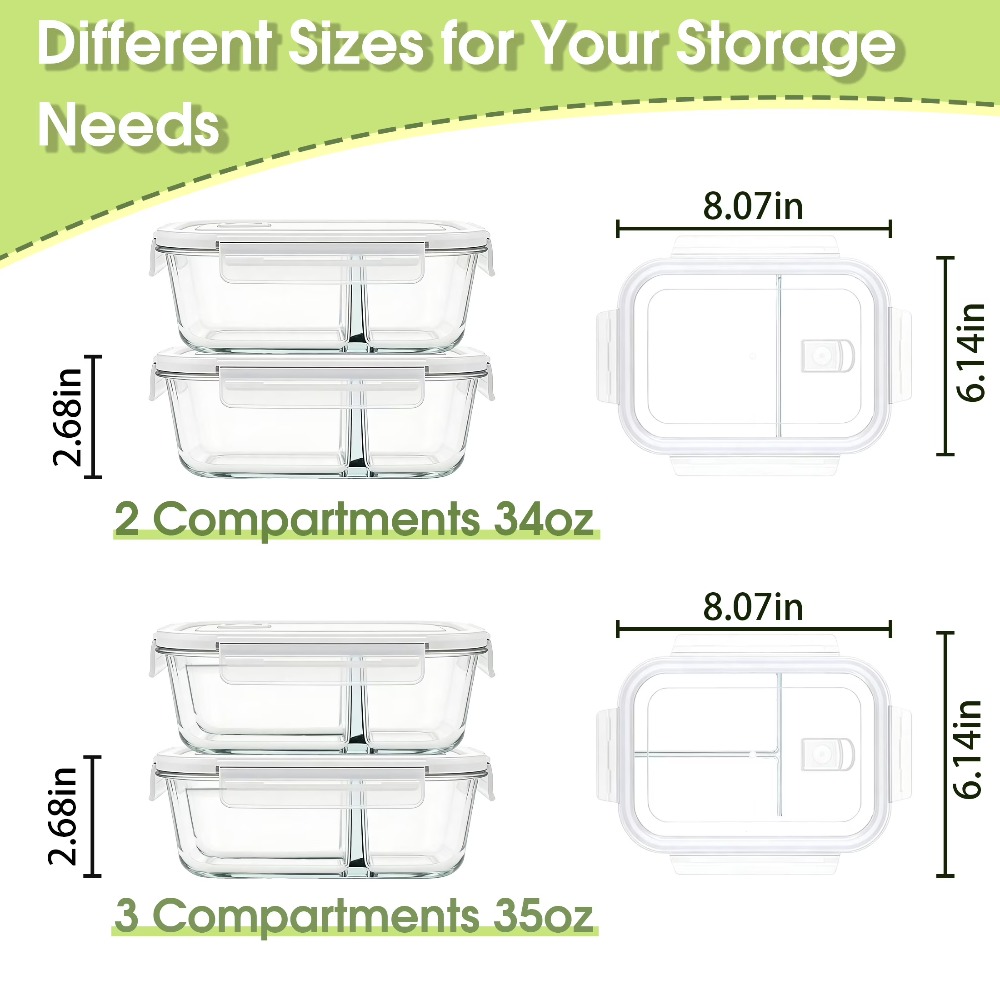 Glass Food Storage Containers  - Food Storage Lunch Box 评论和价格