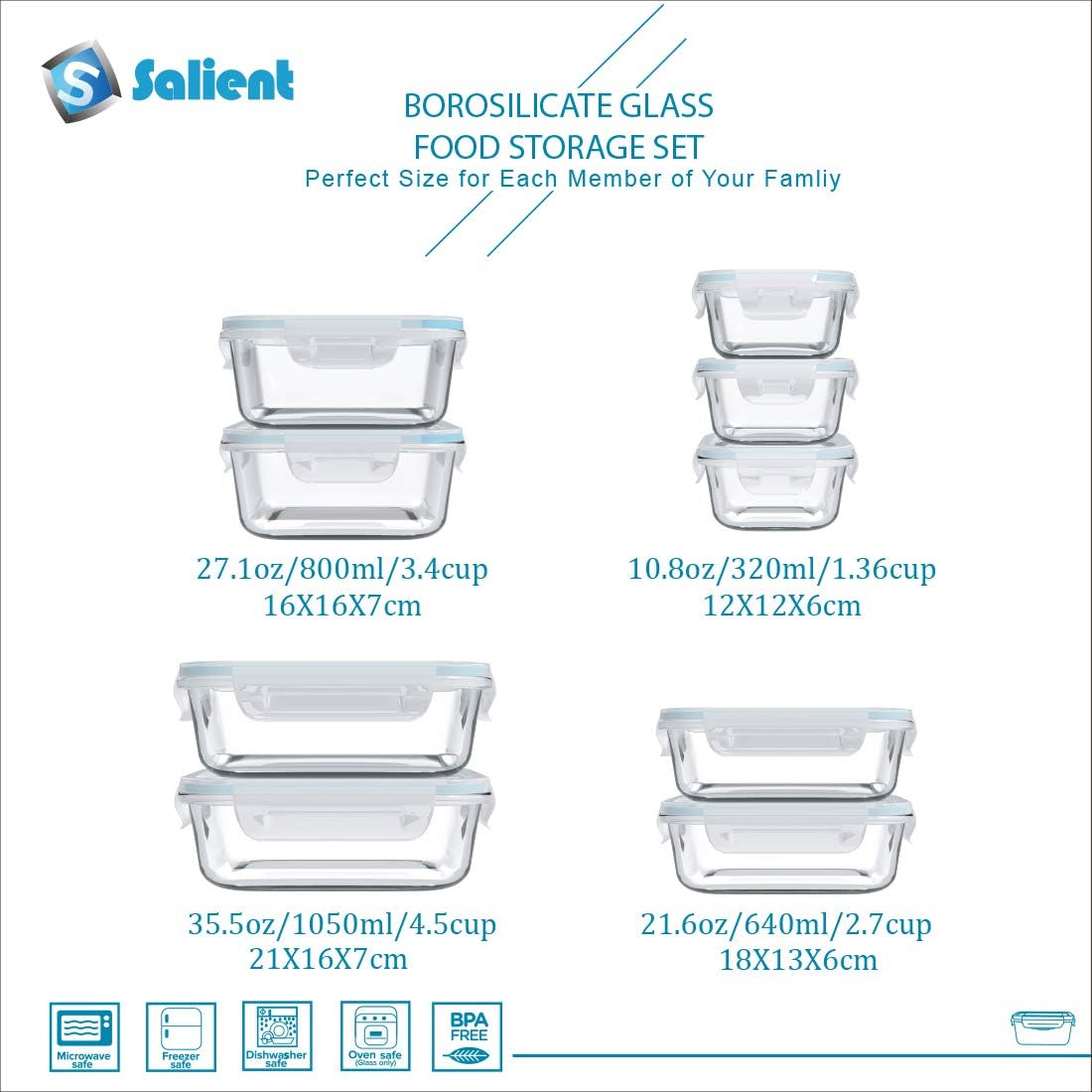 18-Piece Glass Food Storage Co - Food Storage Meal Prep 评论和价格