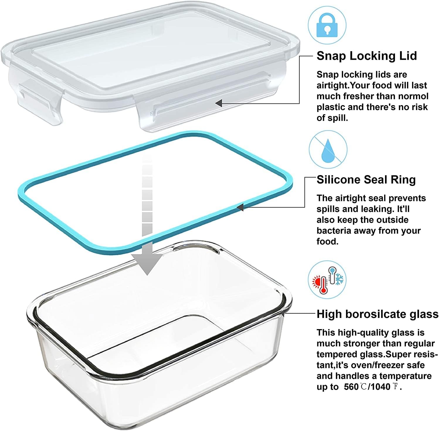 18-Piece Glass Food Storage Co - Food Storage Meal Prep 评论和价格