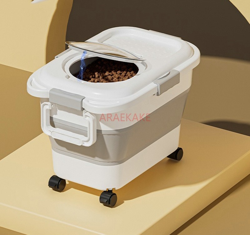 Pet grain storage bucket, fold - Food Storage Freeze Dried 评论和价格