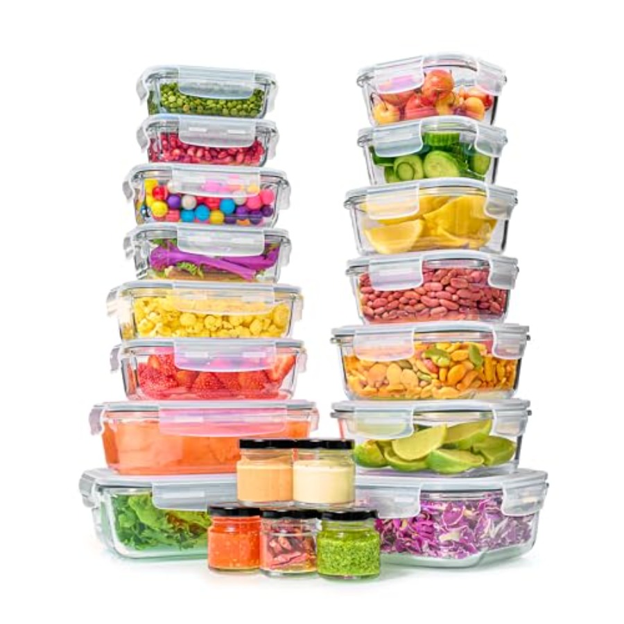 40pc Set Glass Food Storage Co - Food Storage Lunch Box 评论和价格