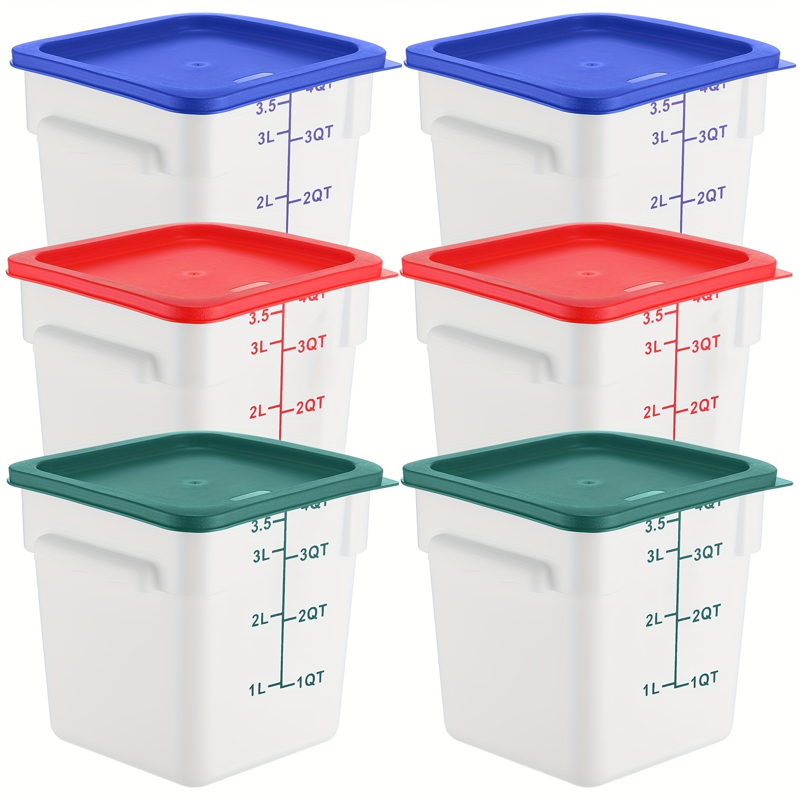 6-Piece 4-Quart Square Food St - Food Storage 4 Quart 评论和价格