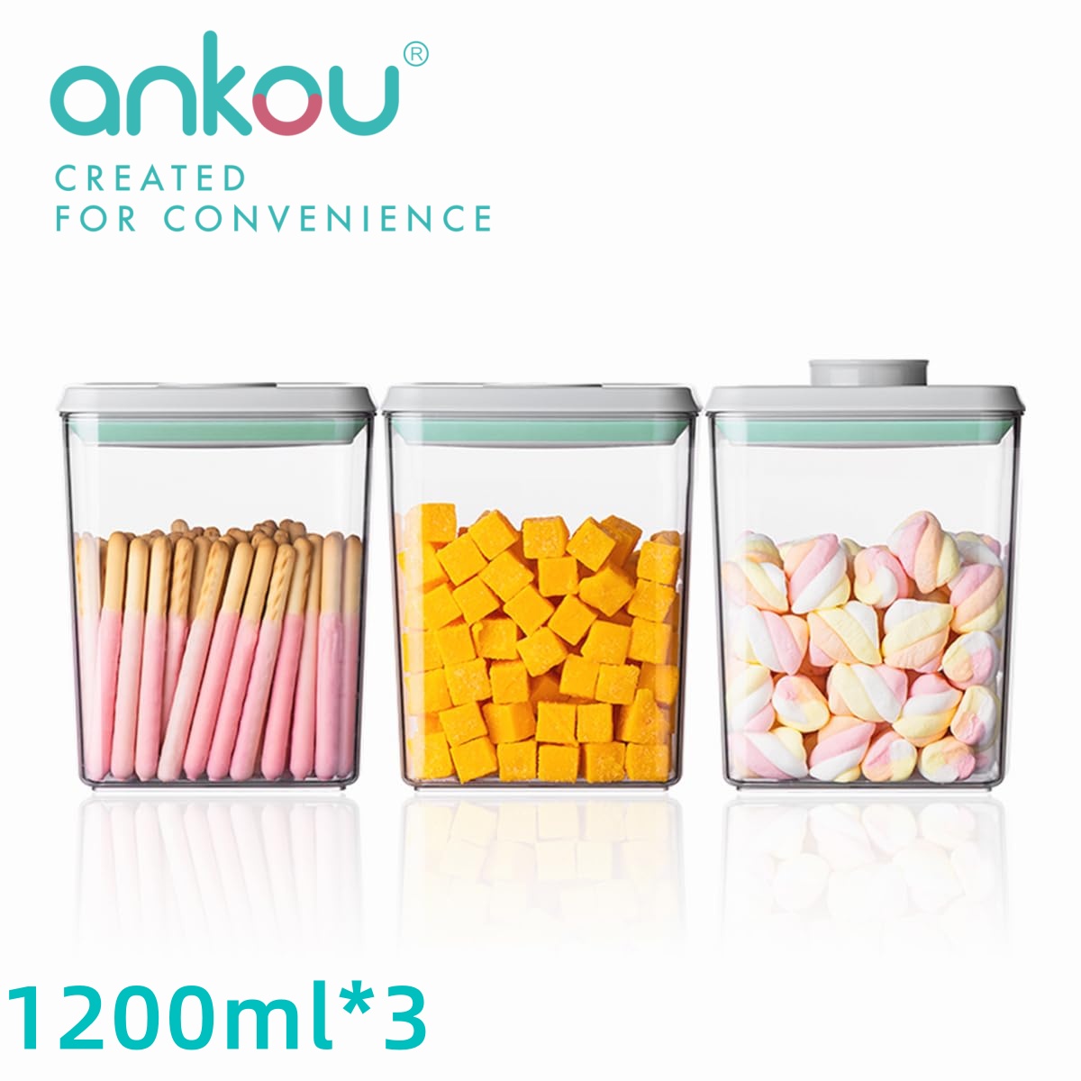 Ankou 3Pcs 1.2L Pop Airtight F - Food Storage Meal Prep 评论和价格