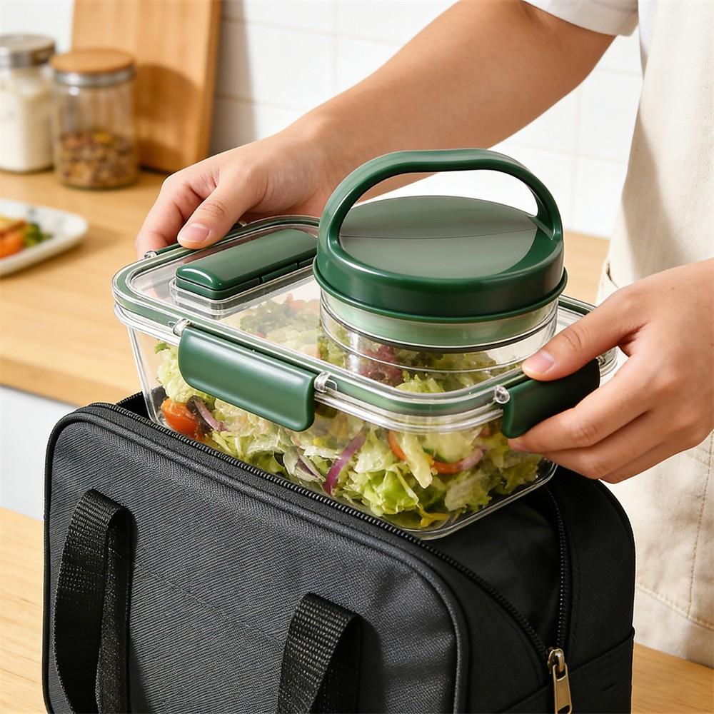 Portable Salad Bowl with Side  - Food Storage Lunch Box 评论和价格