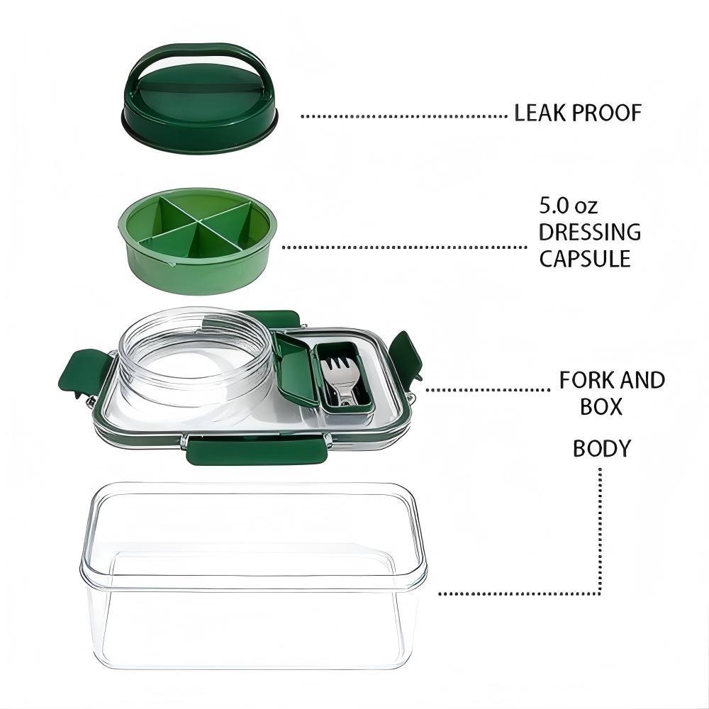Portable Salad Bowl with Side  - Food Storage Lunch Box 评论和价格