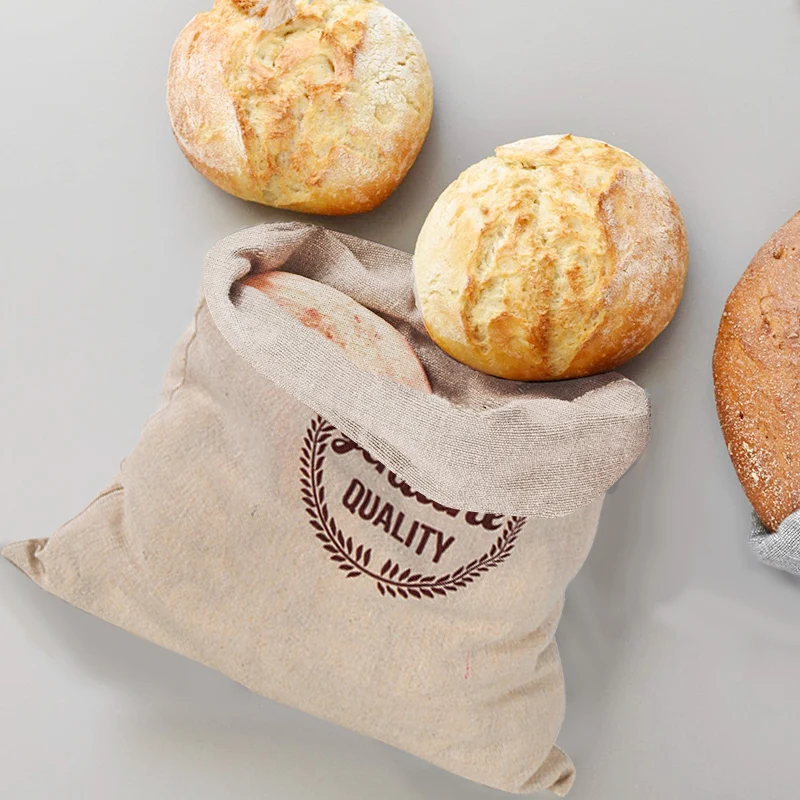 Linen Bread Bag Reusable Bags  - Food Storage Plants 评论和价格