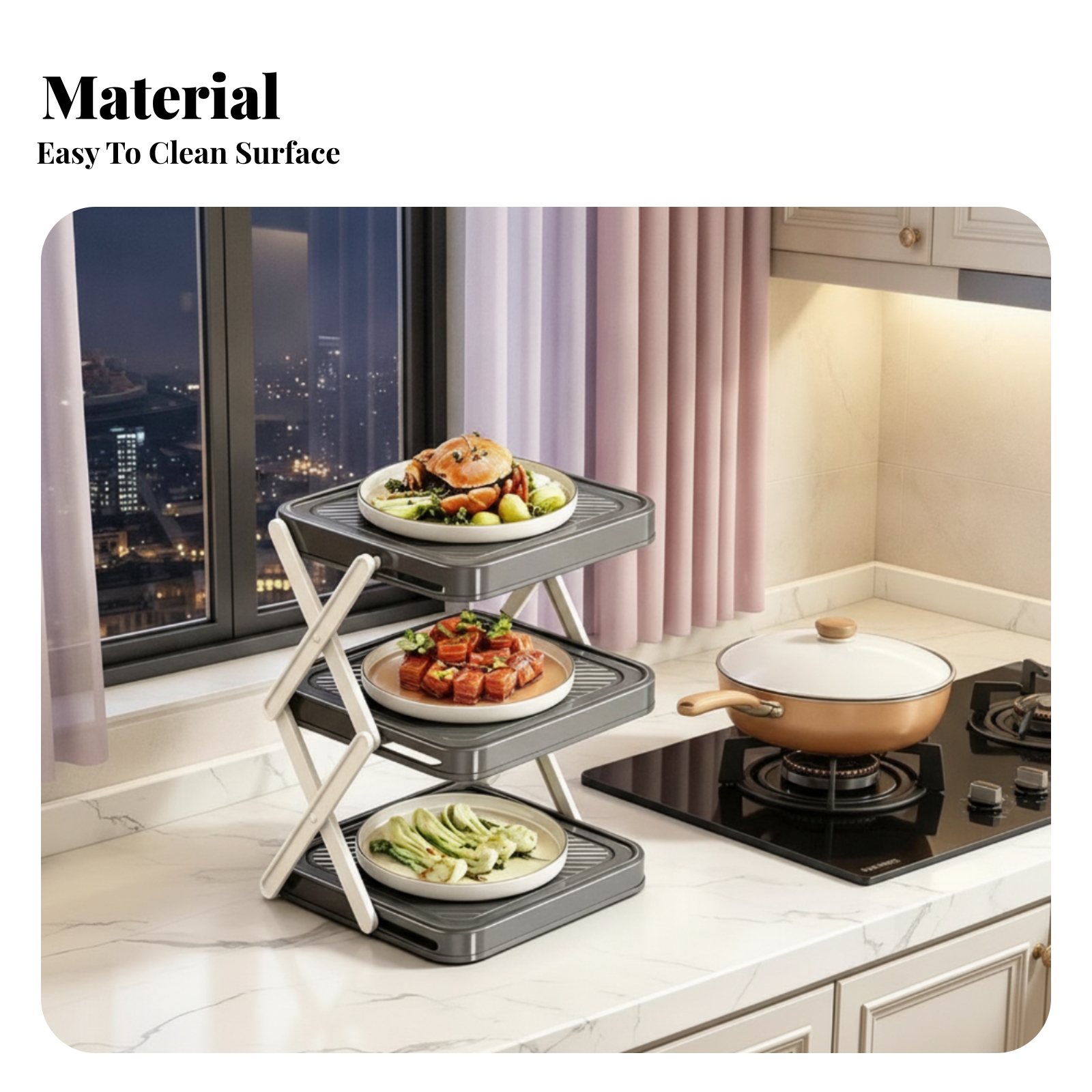 Space-Saving ABS Plastic 3-Tie - Food Storage Rack 评论和价格