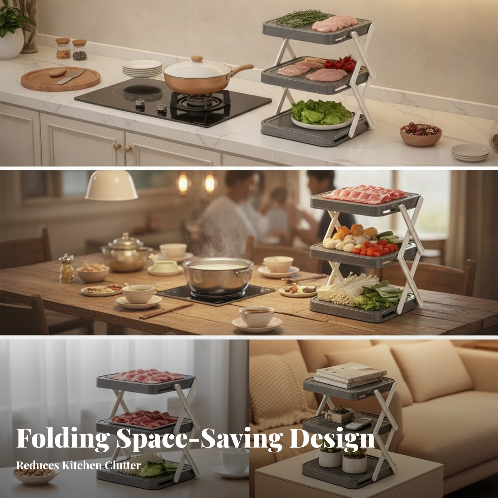 Space-Saving ABS Plastic 3-Tie - Food Storage Rack 评论和价格