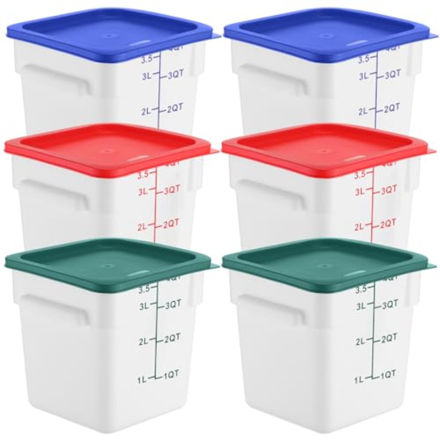 6 Pieces 4 Quart Commercial Fo - Food Storage 4 Quart 评论和价格
