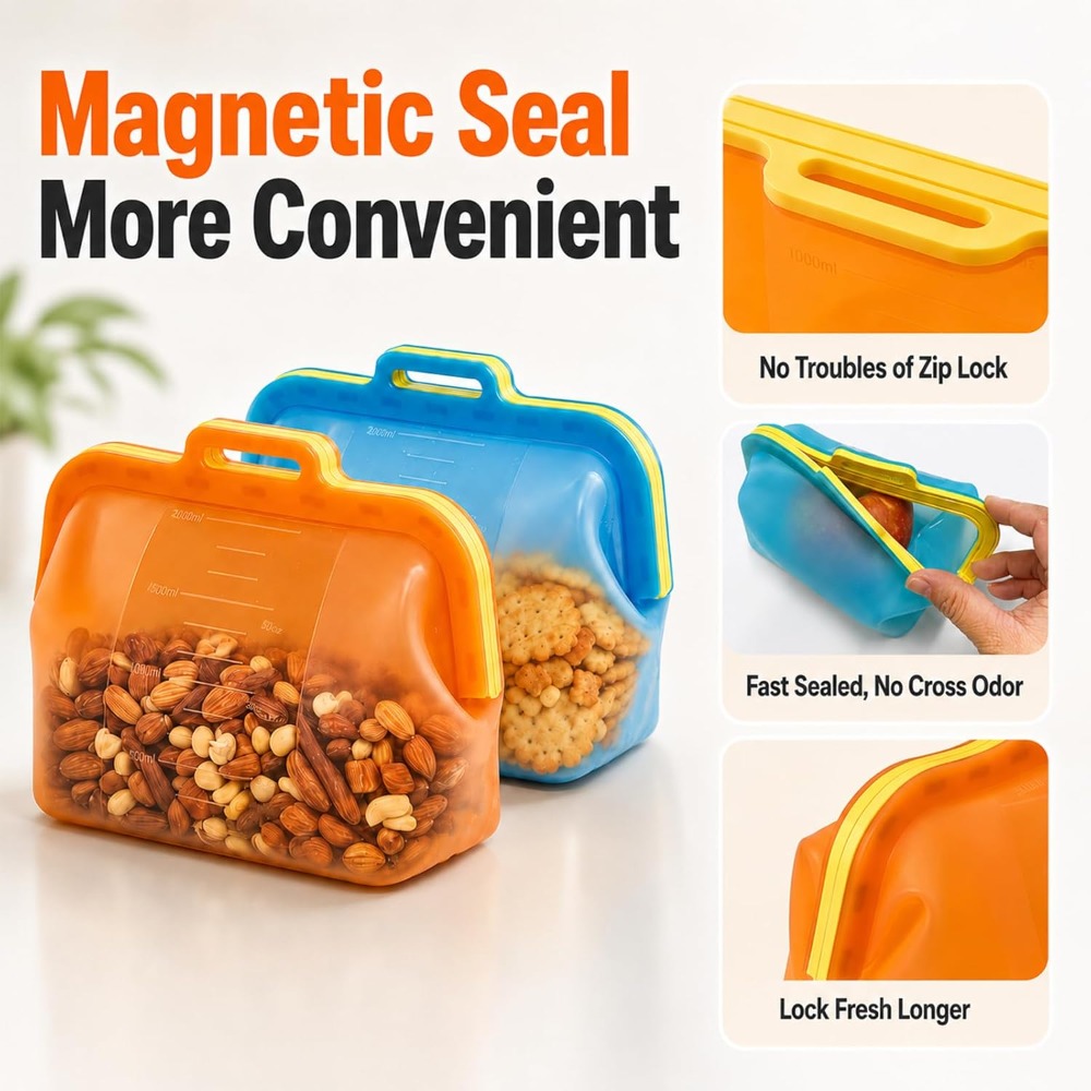 Reusable Silicone Food Storage - Food Storage Meal Prep 评论和价格