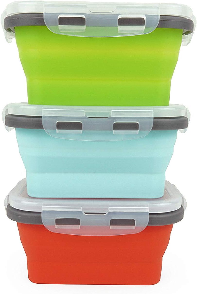 3 Pack Collapsible Silicone Fo - Food Storage Lunch Box 评论和价格