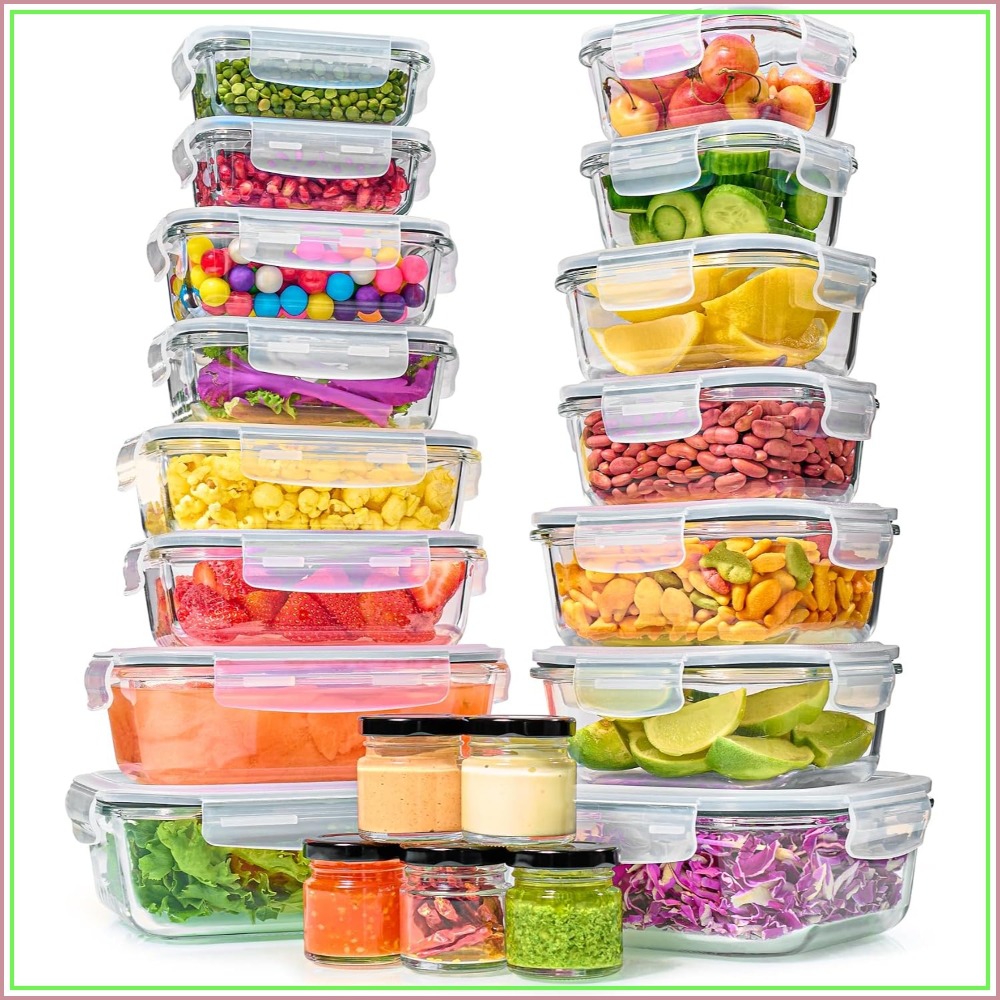 40-Piece Glass Food Storage Co - Food Storage Lunch Box 评论和价格