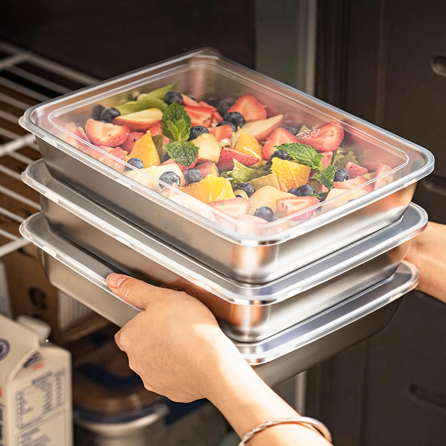 3pcs Stainless Steel Food Cont - Food Storage Lunch Box 评论和价格
