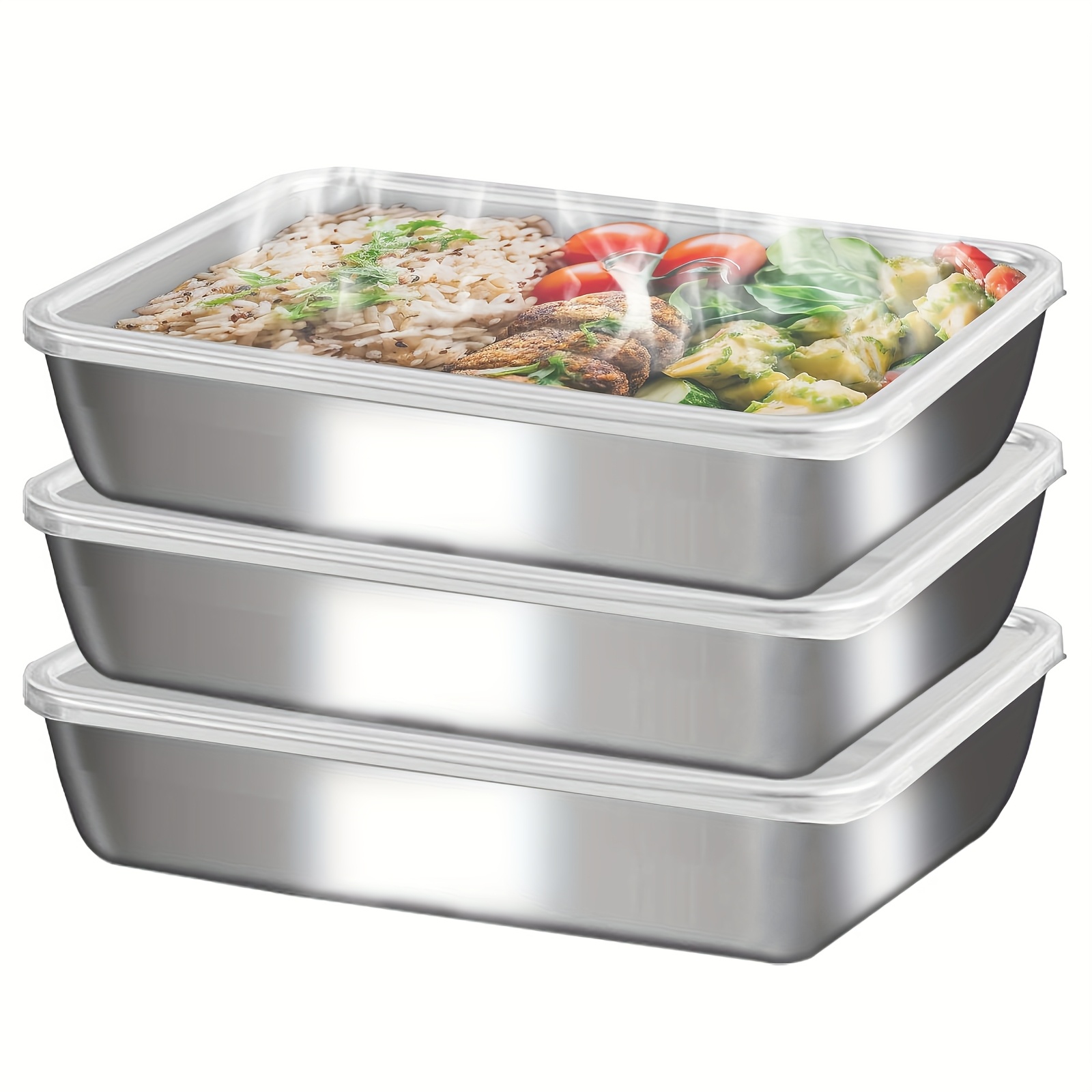 3pcs Stainless Steel Food Cont - Food Storage Lunch Box 评论和价格
