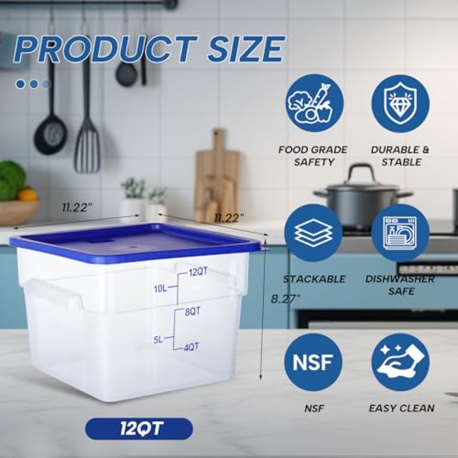 4 Pack 12 Quart Food Storage C - Food Storage 4 Quart 评论和价格