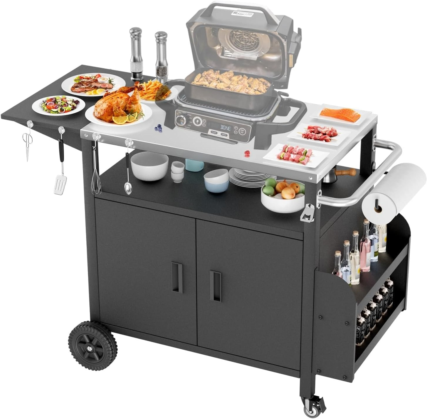 XL Wheeled Outdoor Grill Stati - Food Storage Rack 评论和价格