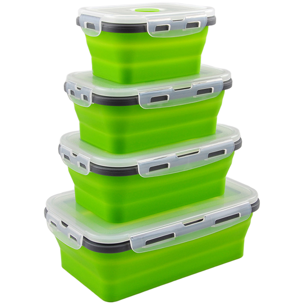 Foldable Silicone Lunch Box Se - Food Storage Lunch Box 评论和价格