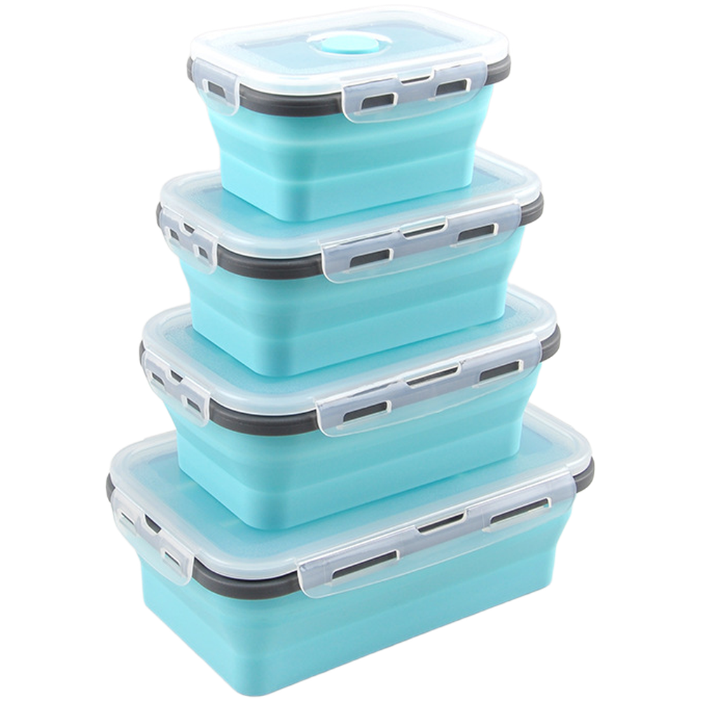 Foldable Silicone Lunch Box Se - Food Storage Lunch Box 评论和价格