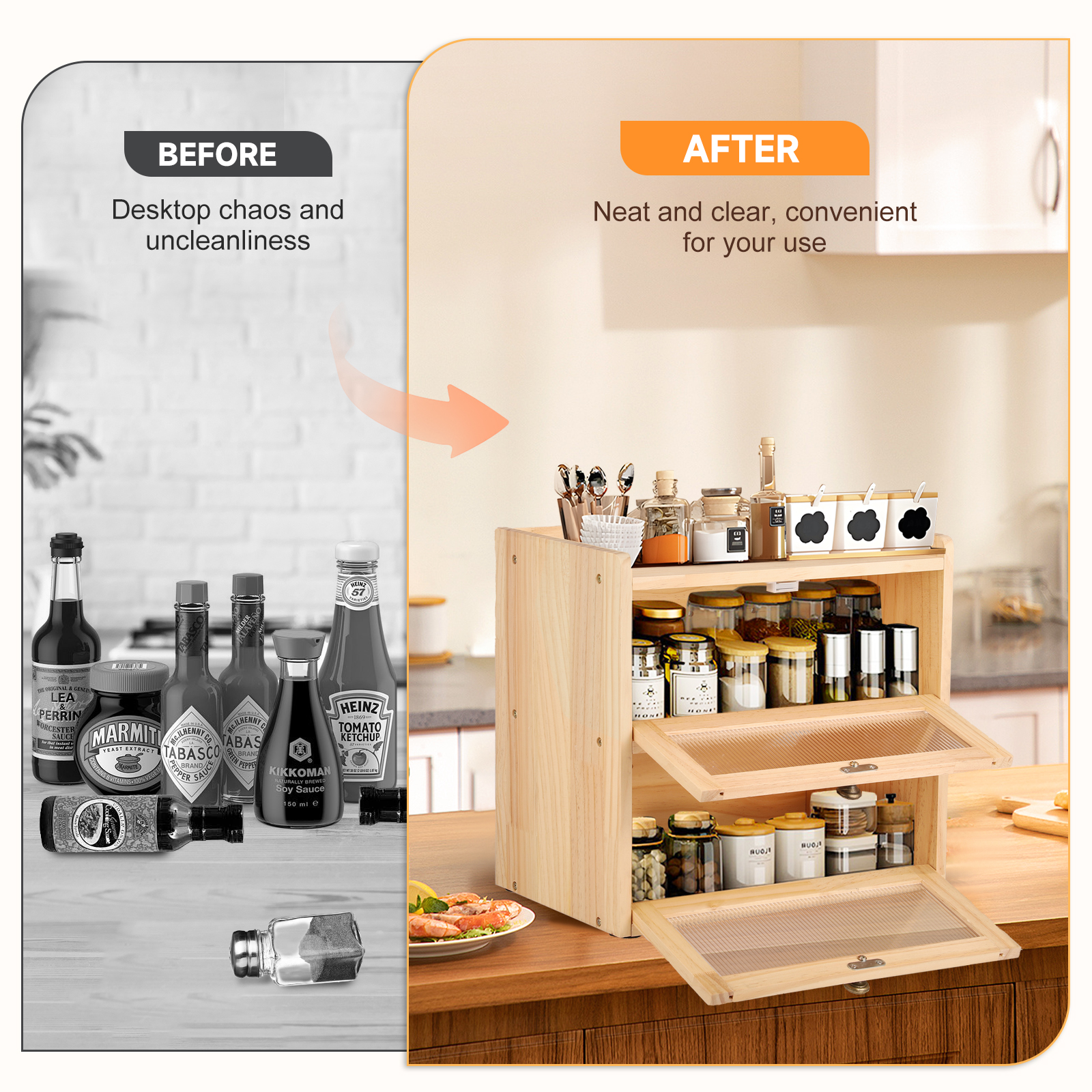 Bread Box for Kitchen Countert - Food Storage No Pantry 评论和价格