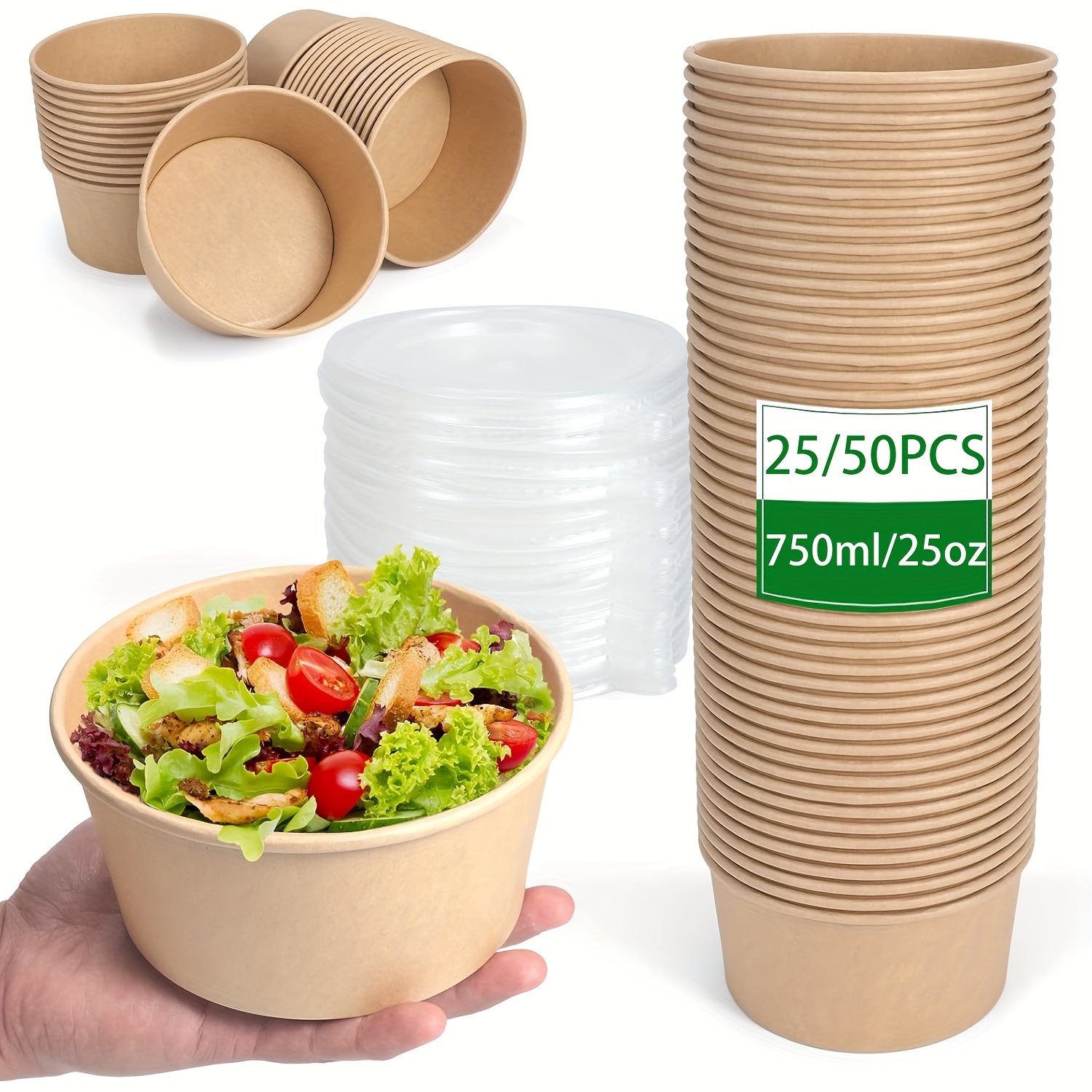 25Oz/750Ml 25/50 Pack Paper Bo - Food Storage Lunch Box 评论和价格