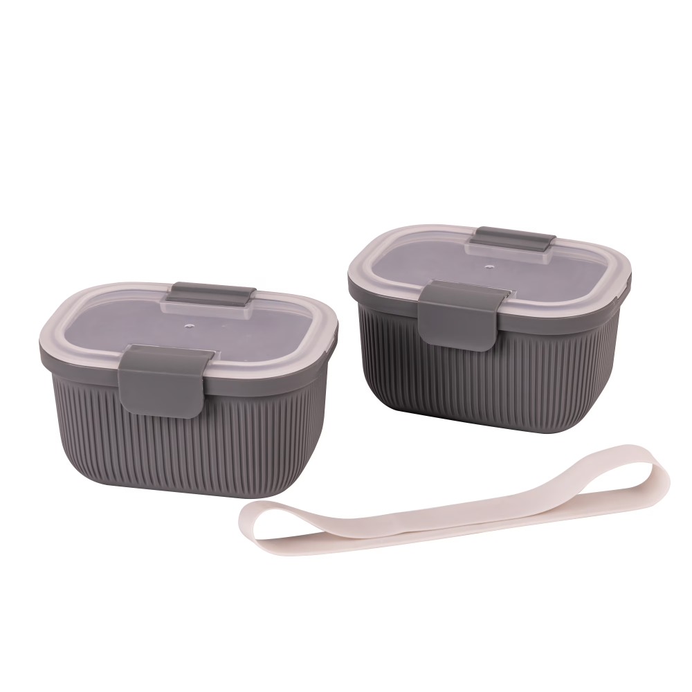 Rectangle Grey Bento Box Snack - Food Storage Lunch Box 评论和价格