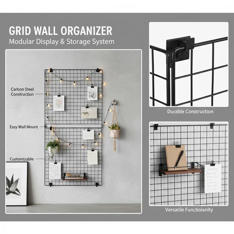 3 Packs Grid Wall Panels, 2 x  - Food Storage Rack 评论和价格