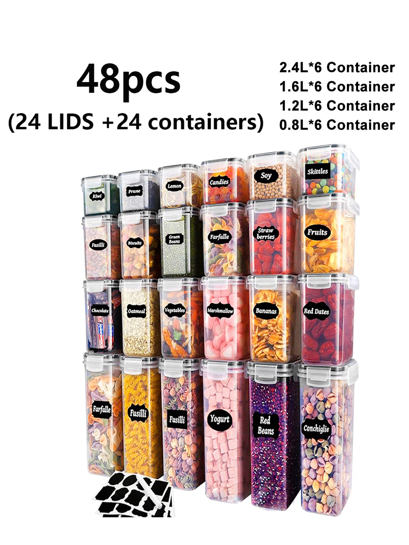 48pcs,Sealed food storage cont - Food Storage Meal Prep 评论和价格