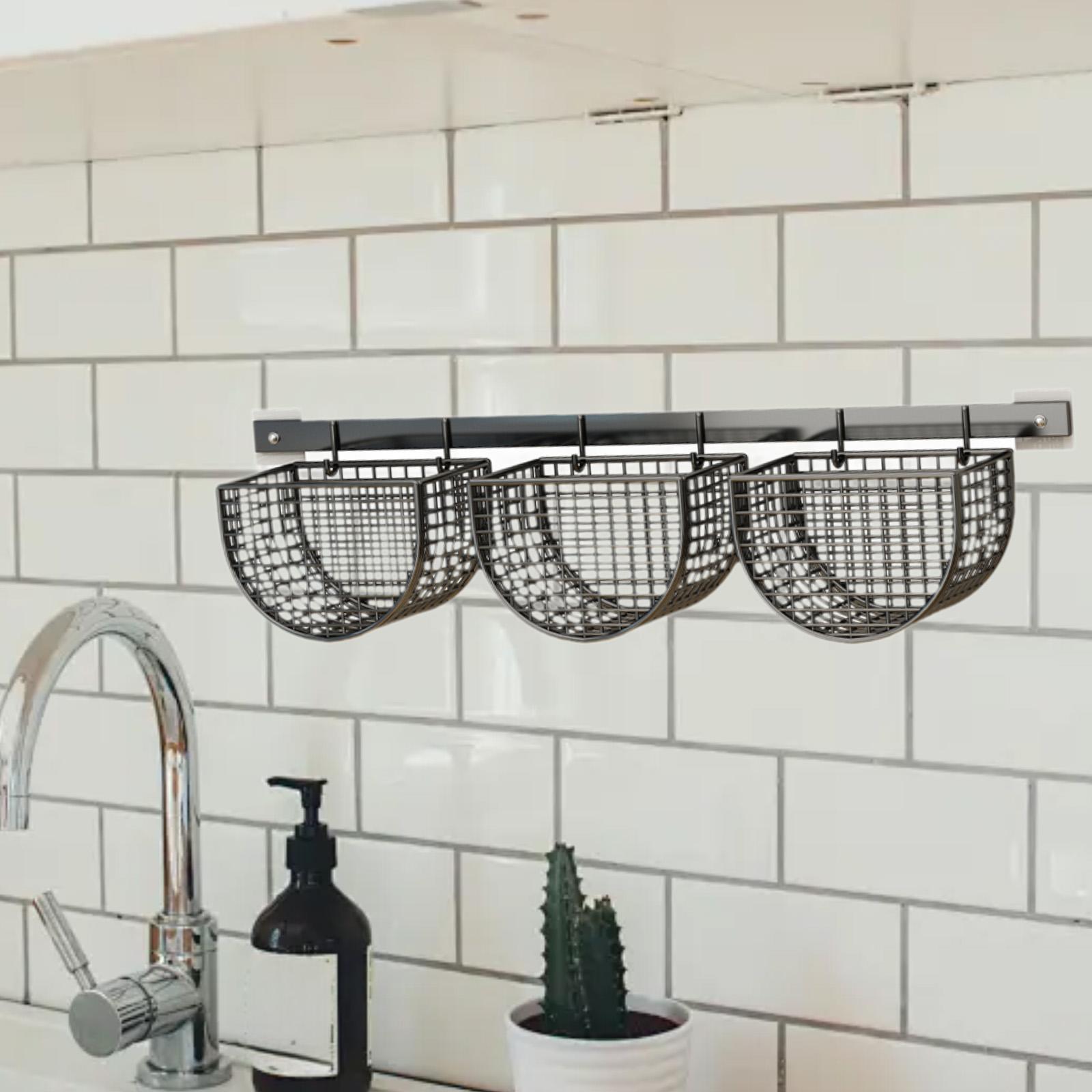 Metal Hanging Wall Basket Orga - Food Storage No Pantry 评论和价格