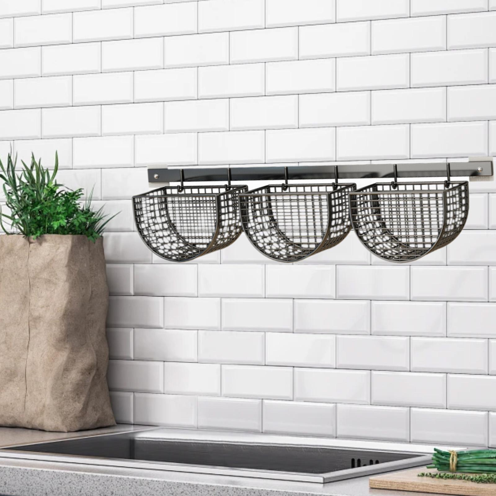 Metal Hanging Wall Basket Orga - Food Storage No Pantry 评论和价格
