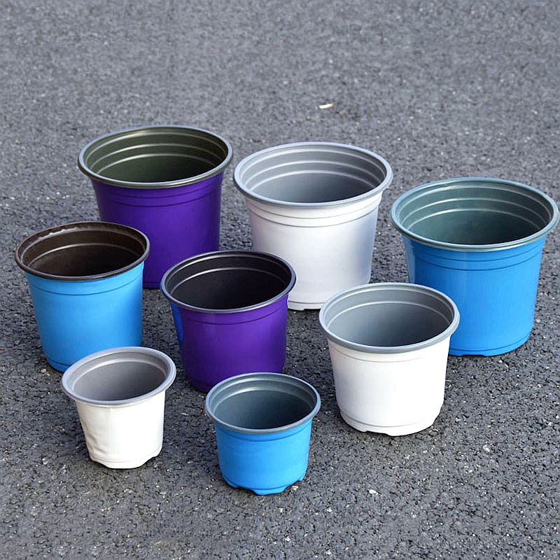100Pcs Color Plastic Flowerpot - Food Storage Plants 评论和价格
