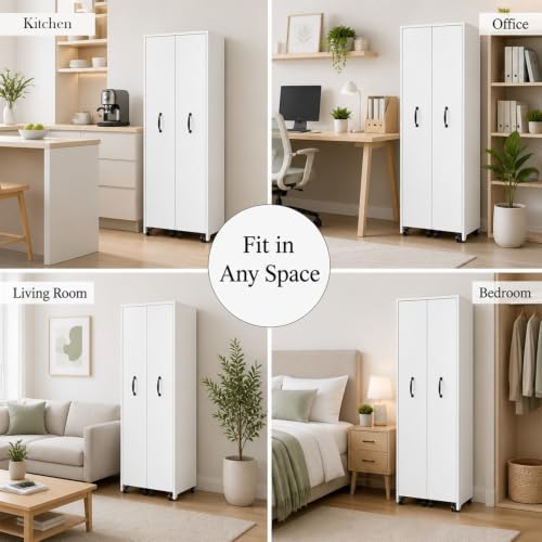Slim 4-Shelf Mobile Pantry Cab - Food Storage No Pantry 评论和价格